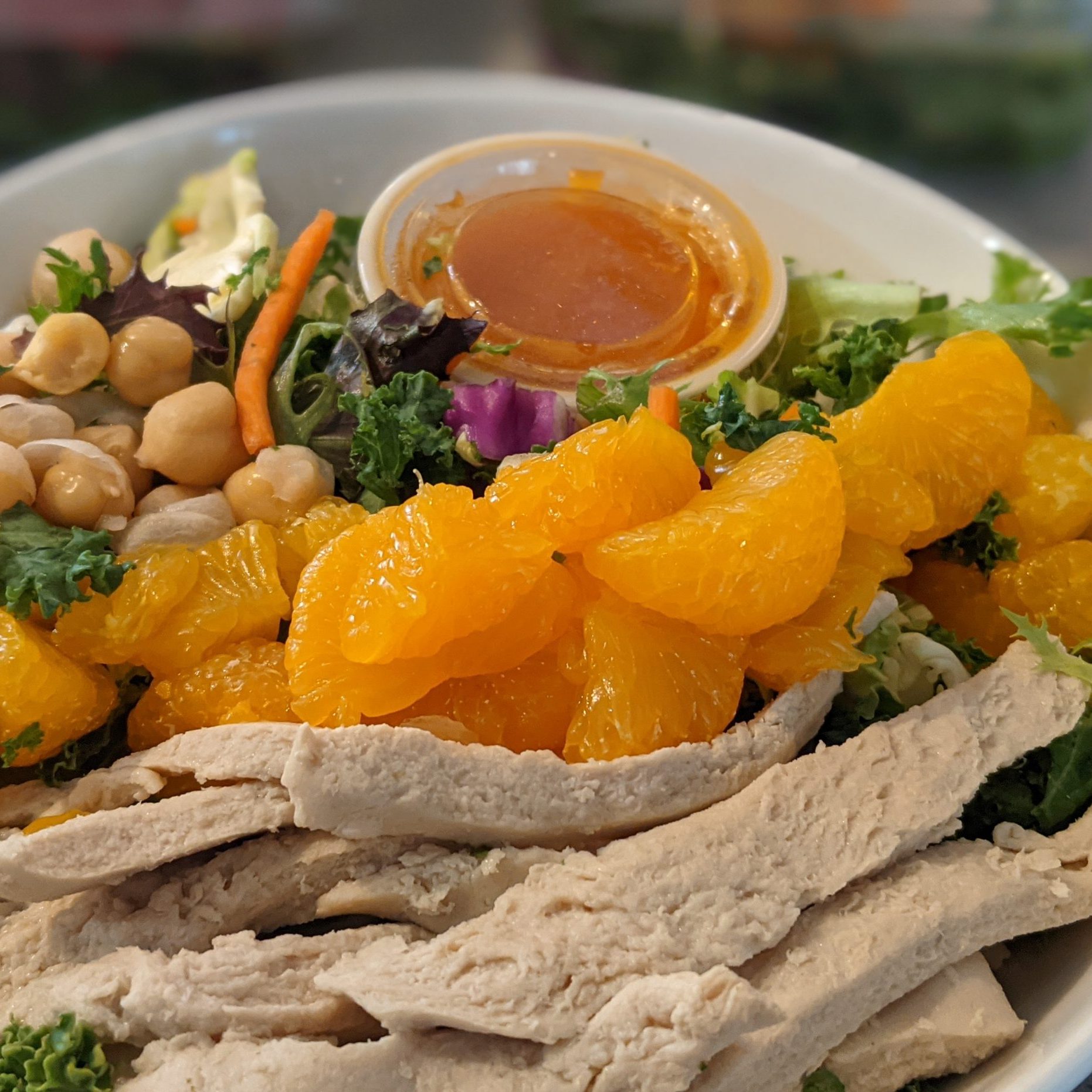 CrossRoads Orange Chopped Salad with Vegan Chicken