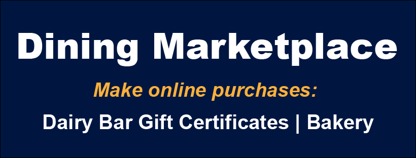 UConn Dining Marketplace -purchase UConn Dairy Bar gift certificates & UConn Bakery cakes and baked goods