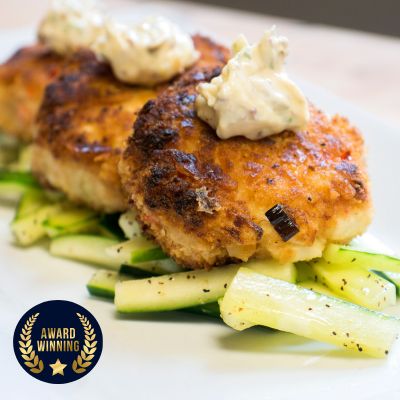 "Not So Crabby" Vegan Crab Cakes with Remoulade Sauce
