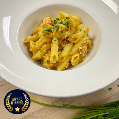 Butternut cauliflower pasta bake